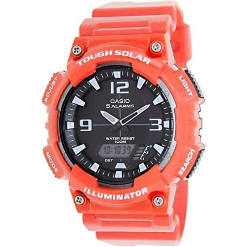 Casio AQS810WC-4A Men`s Red Solar Analog Digital World Time Sports Watch