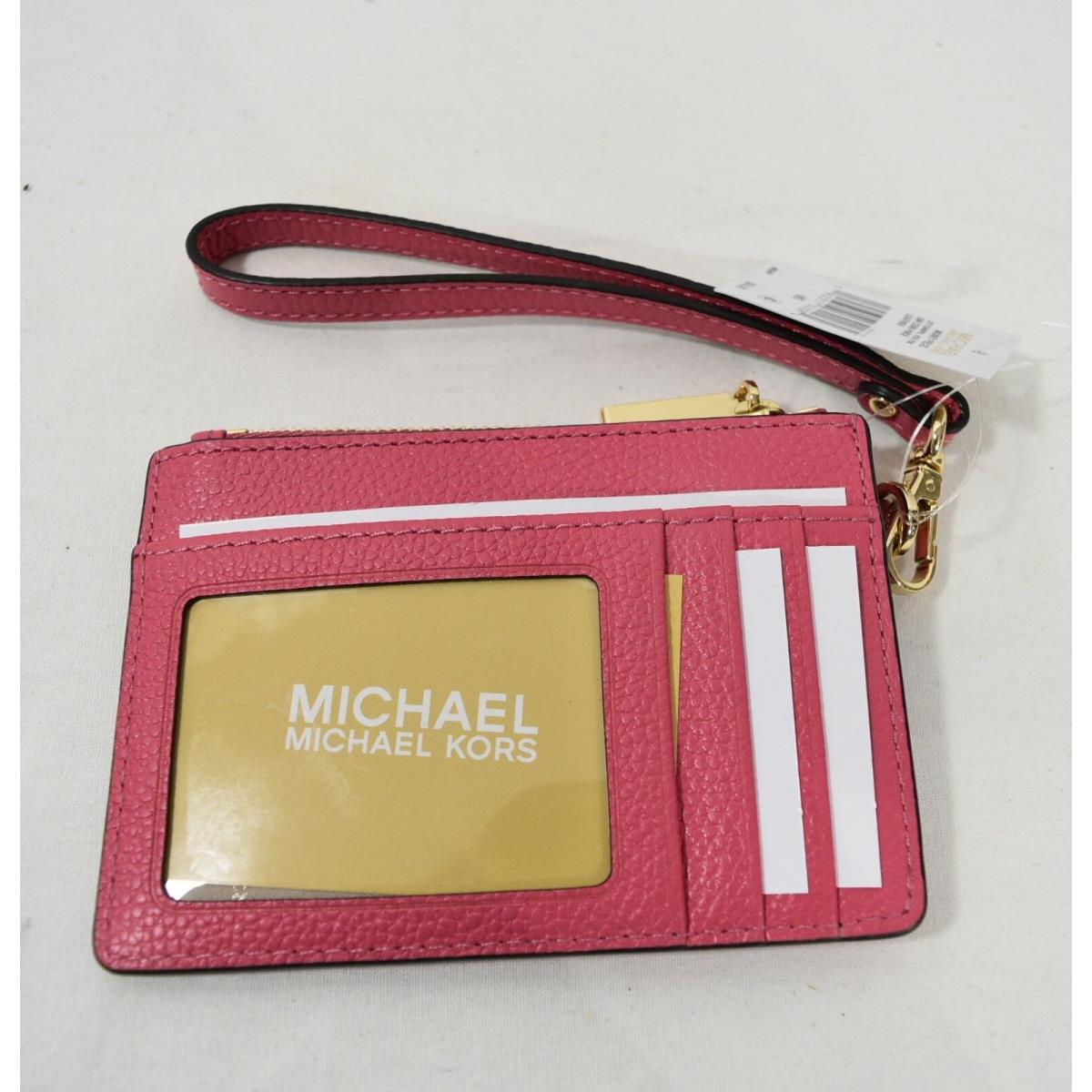 Michael Kors Small Leather Coin Purse/wristlet. Marigold/butternut/rose Pink