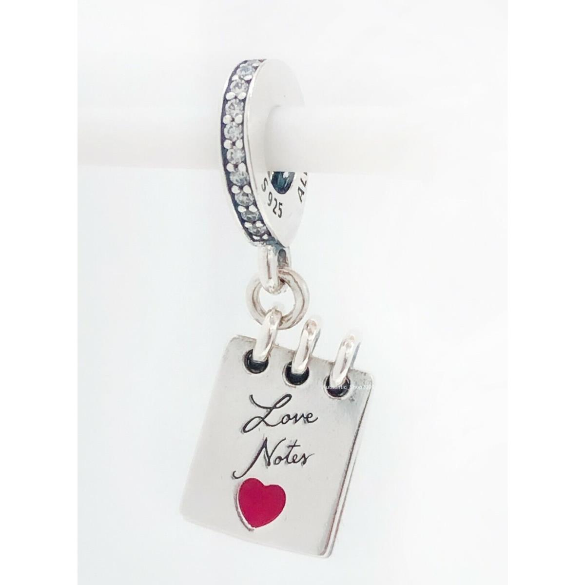 Pandora 925 Silver Love Notes Notebook Dangle Charm Pendant 797835CZ Silver