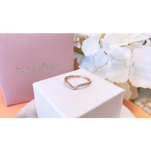 Pandora Rose Gold Shimmering Wish CZ Stackable Ring 186316CZ rose gold