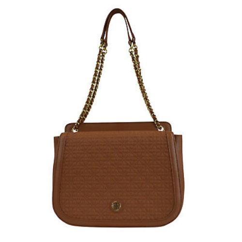 Tory Burch Bryant Quilted Leather Flap Messenger Shoulder Bag Luggage/Tan