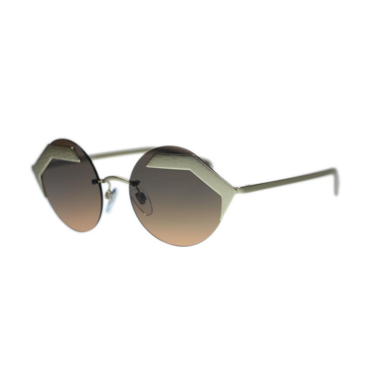 Bvlgari Women`s Sunglasses BV6089 Round 55mm 202218 Matte Gold/Orange Light Grey