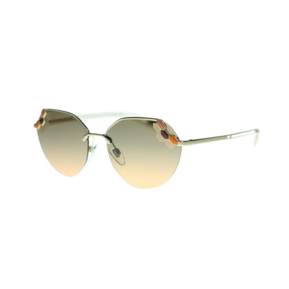 Bvlgari Women`s BV6099 Round Metal Frame Sunglasses 57mm 201318 Matte Pale Gold/Orange Light Grey