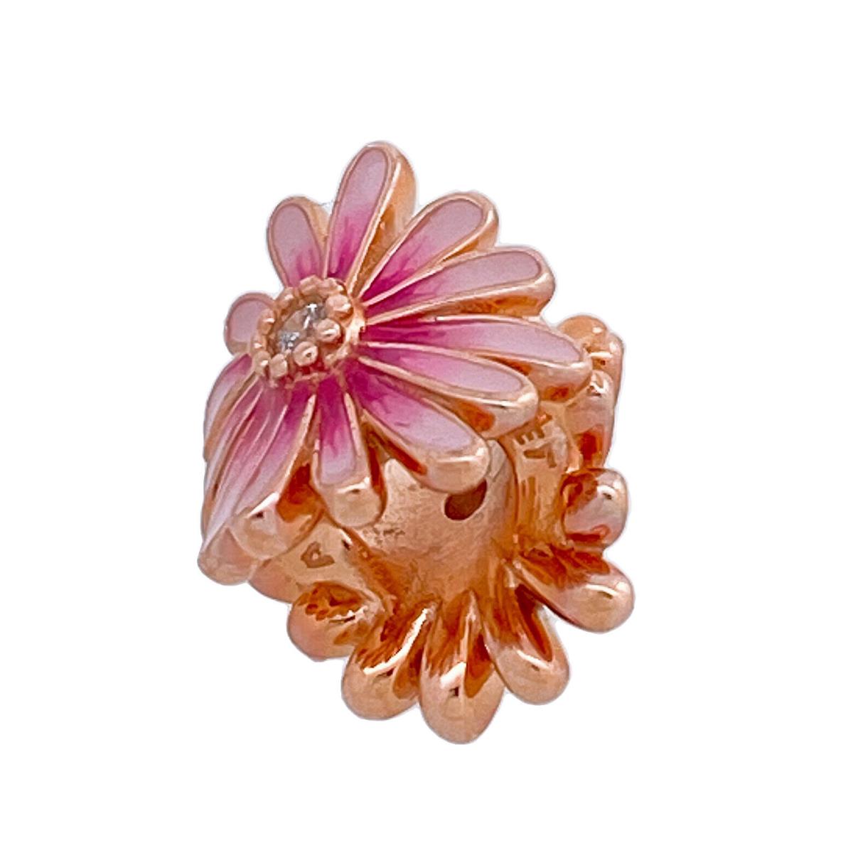 Pandora Rose Gold Pink Daisy Flower Charm Pendant 788775C01 | 022182562572  - Pandora jewelry - Pink | Fash Direct