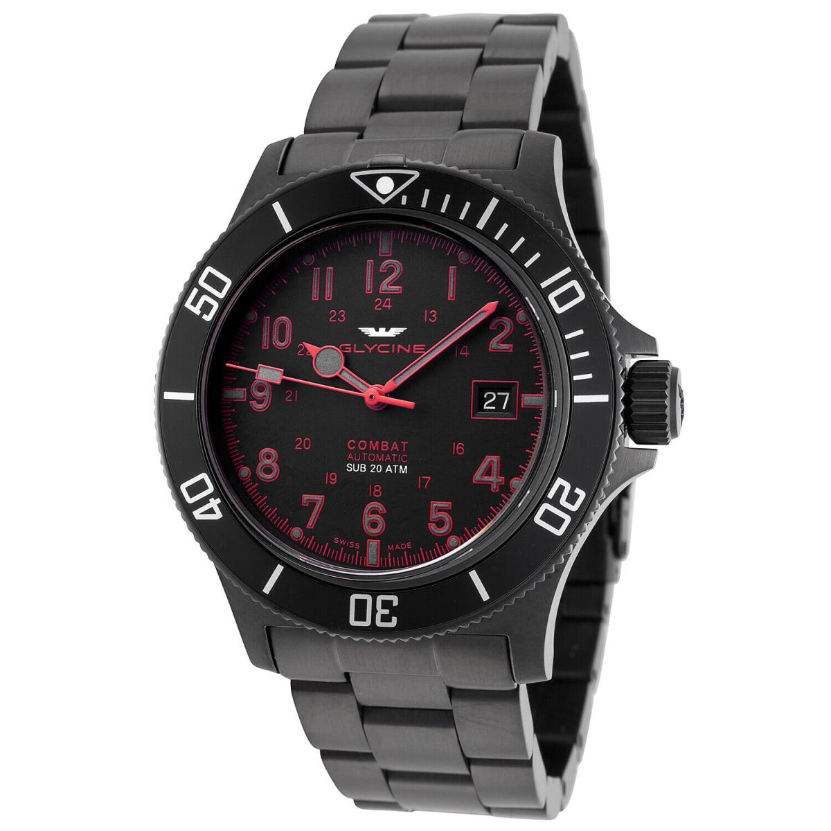 Glycine Men`s Combat Sub Swiss Made Automatic 42mm Watch - Choice of Color GL0080