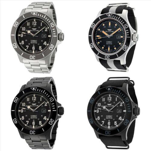 Glycine Men`s Combat Sub 48mm Automatic Watch - Choice of Col