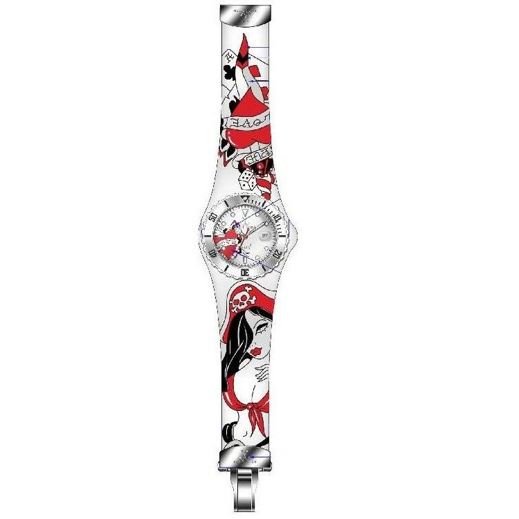 Toywatch Toy Watch Jelly Tattoo Themed Collectors Watch White Love Lady Pirate - JYT01WH