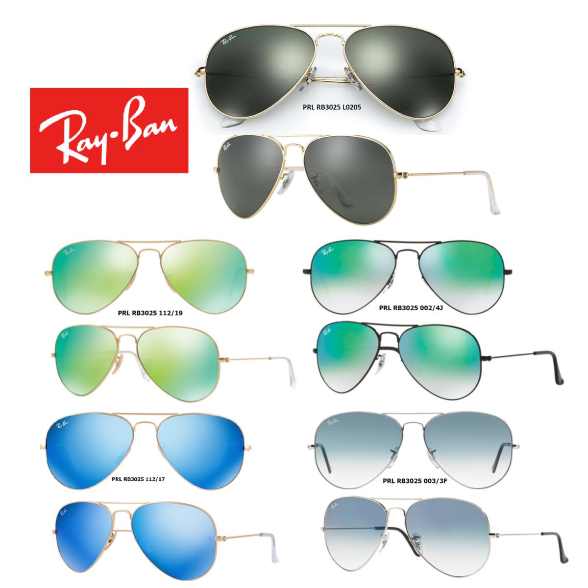 Ray-ban Sunglasses RB3025 Aviator Flash Series Multiple Colors Available - Frame: , Lens: