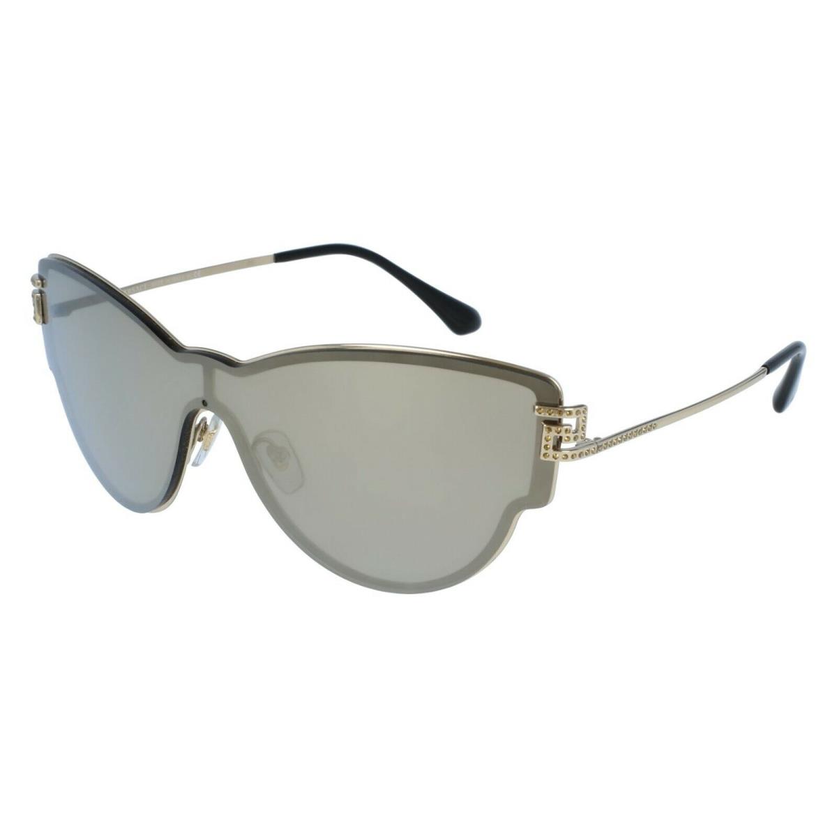 Versace Cat Eye Women`s Sunglasses VE2172B 42mm 12525A Pale Gold/Gold Mirror