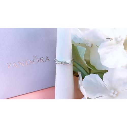 Pandora 925 Silver Sparkling Bow CZ Stackable Ring 190906CZ