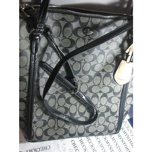 Coach F24601 Peyton Signature Convertible Shoulder Bag Purse Handbag BLACK  WHITE/BLACK - Coach bag - 044522371613 | Fash Brands