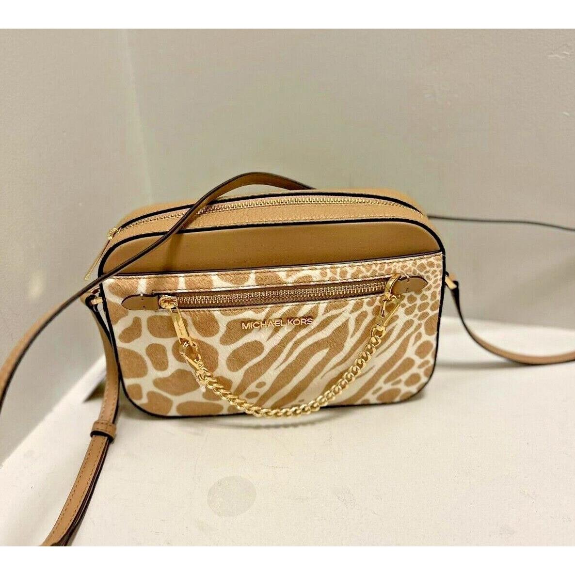 Michael Kors Lady Leather or Pvc Crossbody Handbag Purse Bag Messenger Shoulder CAMEL LEATHER