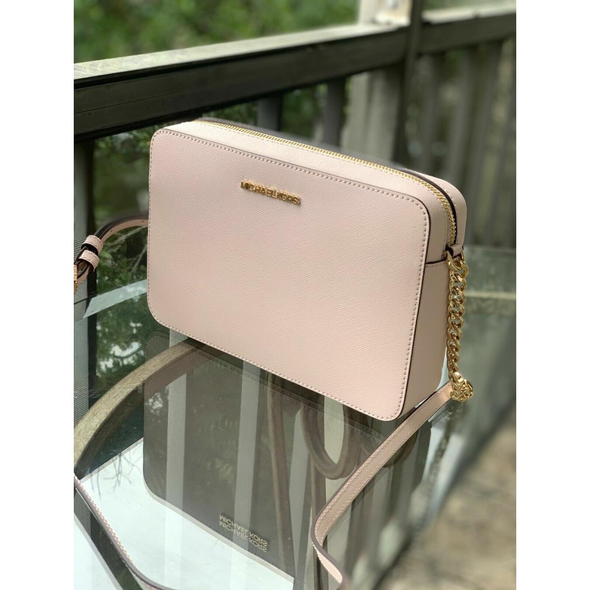 Michael Kors Lady Leather or Pvc Crossbody Handbag Purse Bag Messenger Shoulder PInk Powder Blush