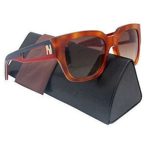 Fendi FS5276 215 Blonde Havana Brown Square Gradient Sunglasses