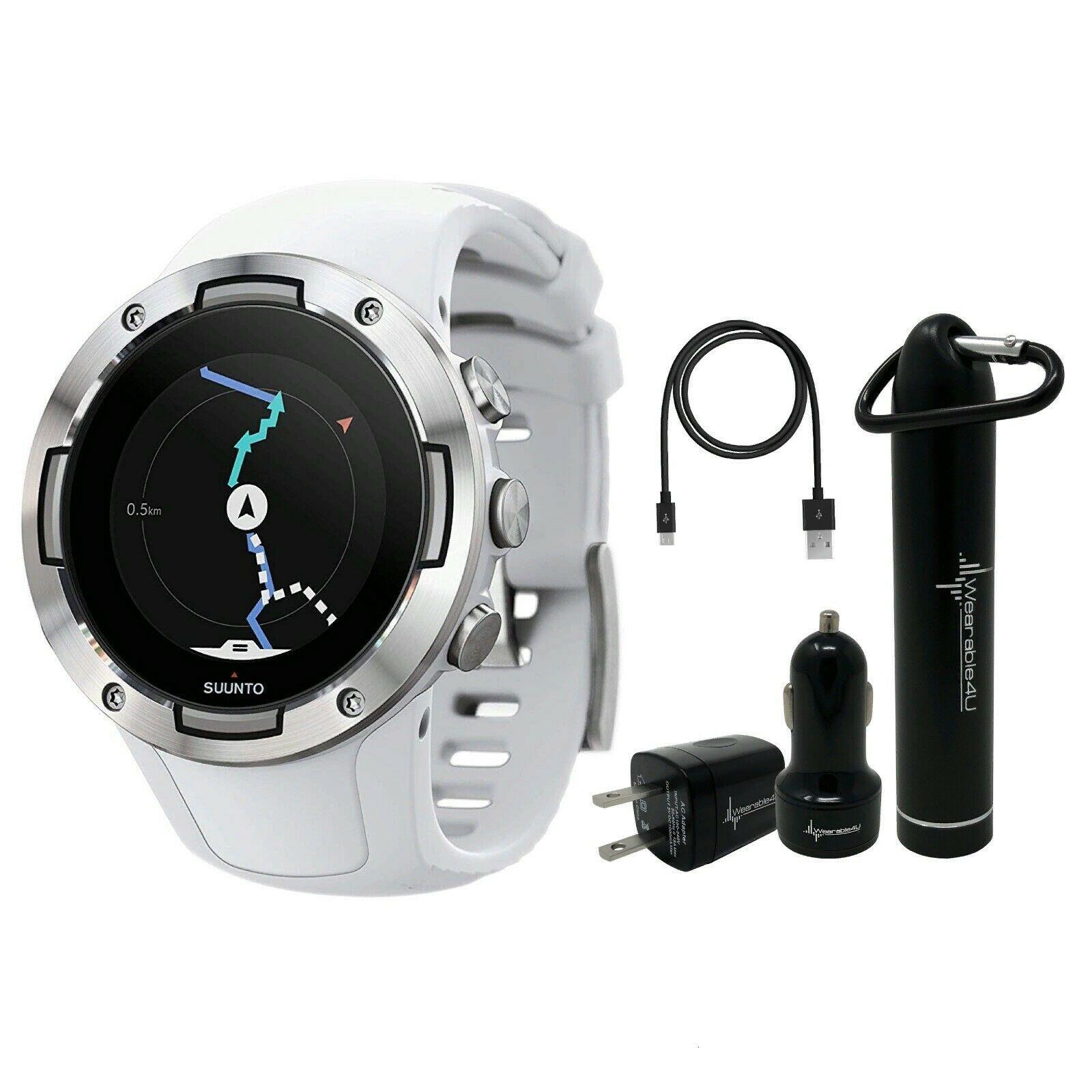 Suunto 5 Multisport Gps Watch G1 with Included Wearable4U Power Pack White