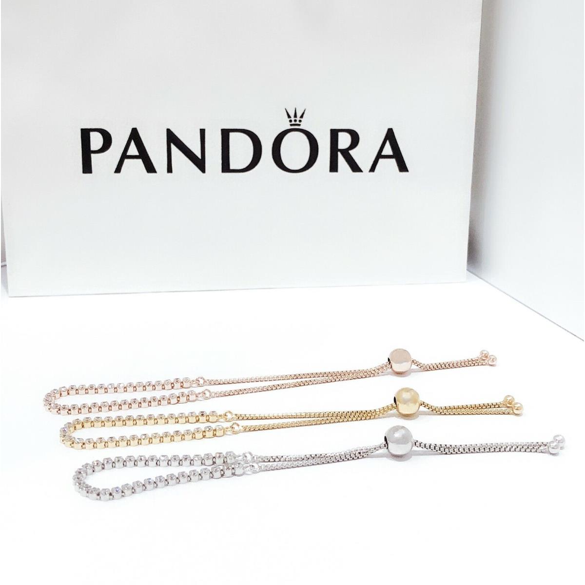 Pandora Rose Silver Sparkling Slide Bracelet 580524CZ 590524CZ | 010672637312 - Pandora jewelry - Silver, rose, gold | Fash Direct