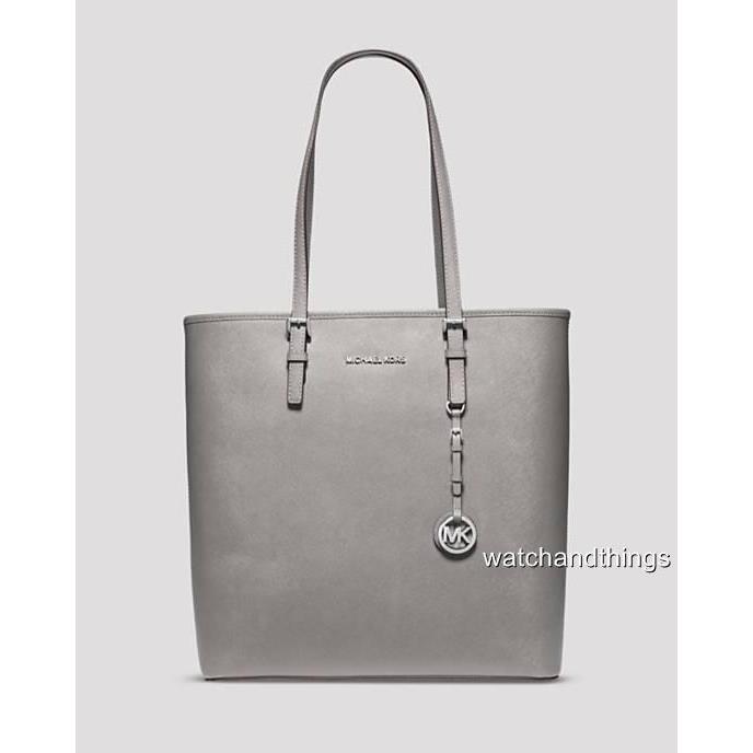 Michael Kors Jet Set Saffiano Leather Tote 30H4GTVT9L Pearl Grey