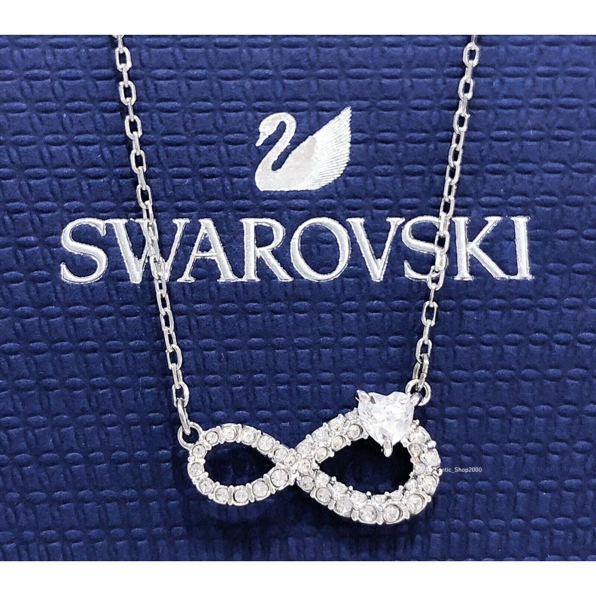 Swarovski Rhodium Infinity Heart Crystal Pendant Necklace 5520576