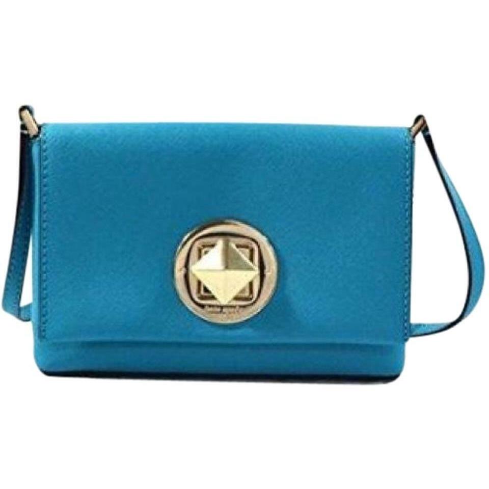 Kate Spade Newbury Lane Sally Crossbody Small Bag Multi Color Neon Turq - Lake Blue