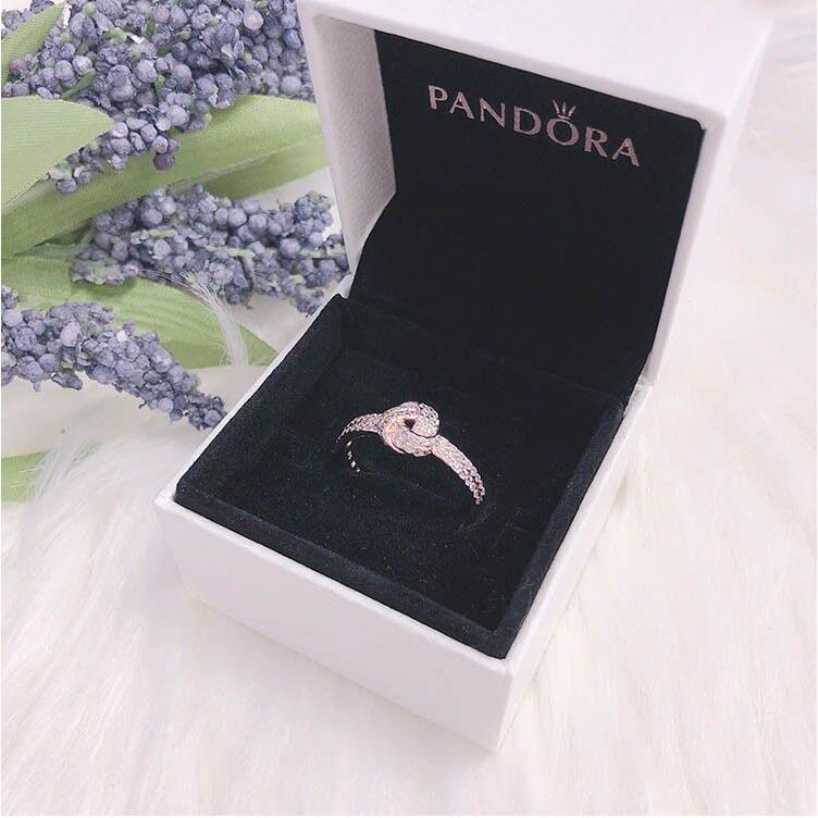 Pandora Rose Gold 925 Ale Sparkling Love Knot Ring 180997CZ rose gold