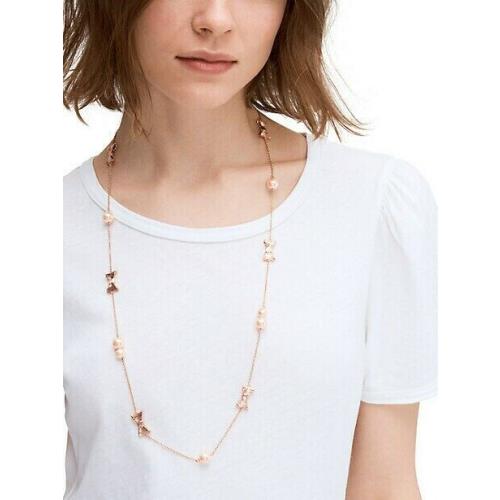 Kate Spade New York All Wrapped Up In Pearls Scatter Necklace Cream Gold Blush Blush