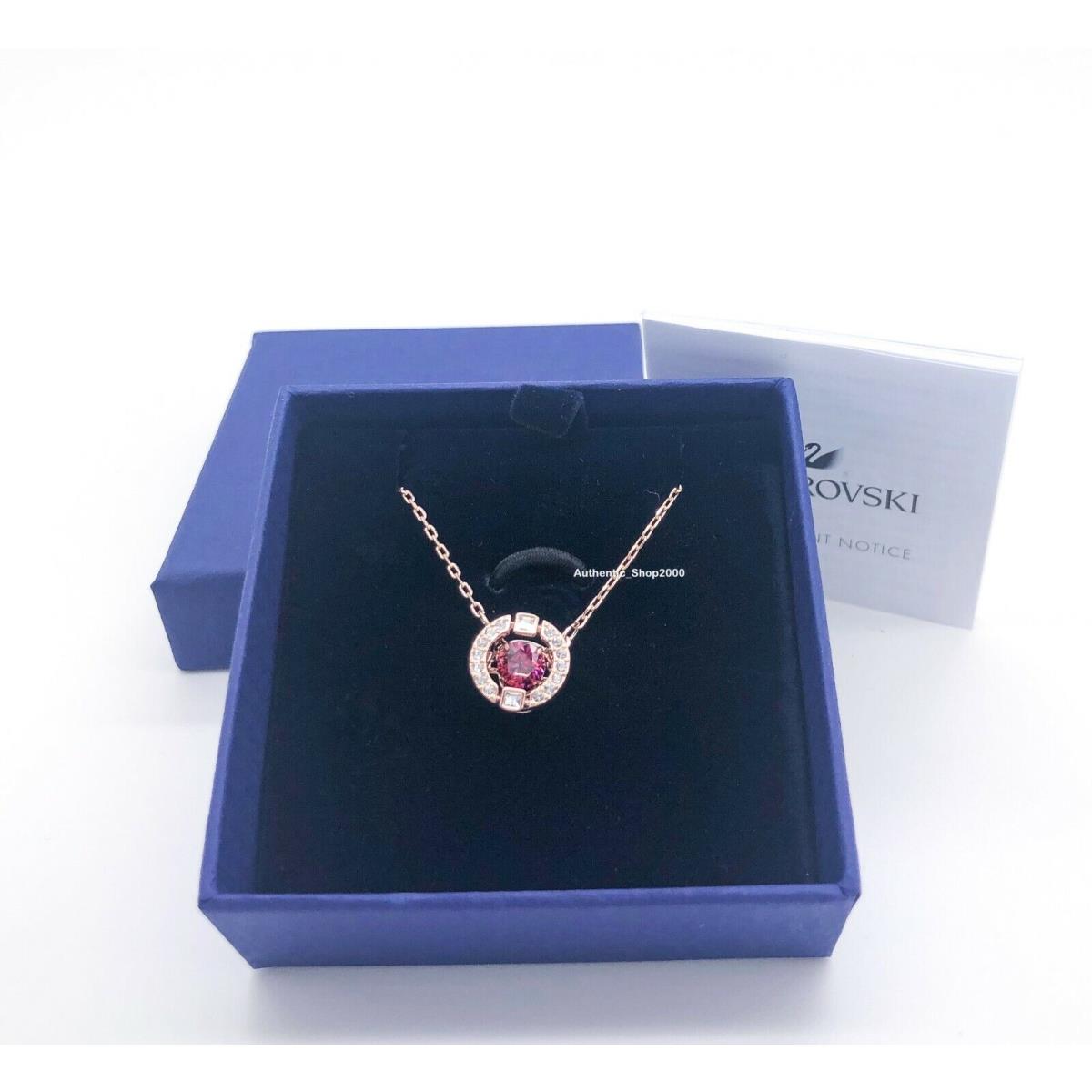 Swarovski Rose Gold Sparkling Dance Necklace 5279425 5279421 5272364 5279421 Rose Gold + Red