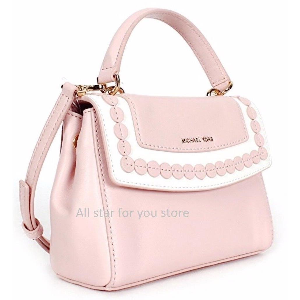 Michael Kors Women`s Crossbody Bag Ava Extra Small Smooth Leather Blossom/white