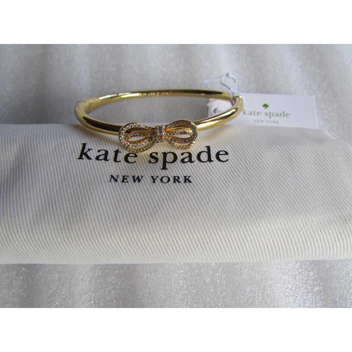 Kate Spade New York Bracelet Pave Bow Meets Girl Hinged Bangle Multi Golds New