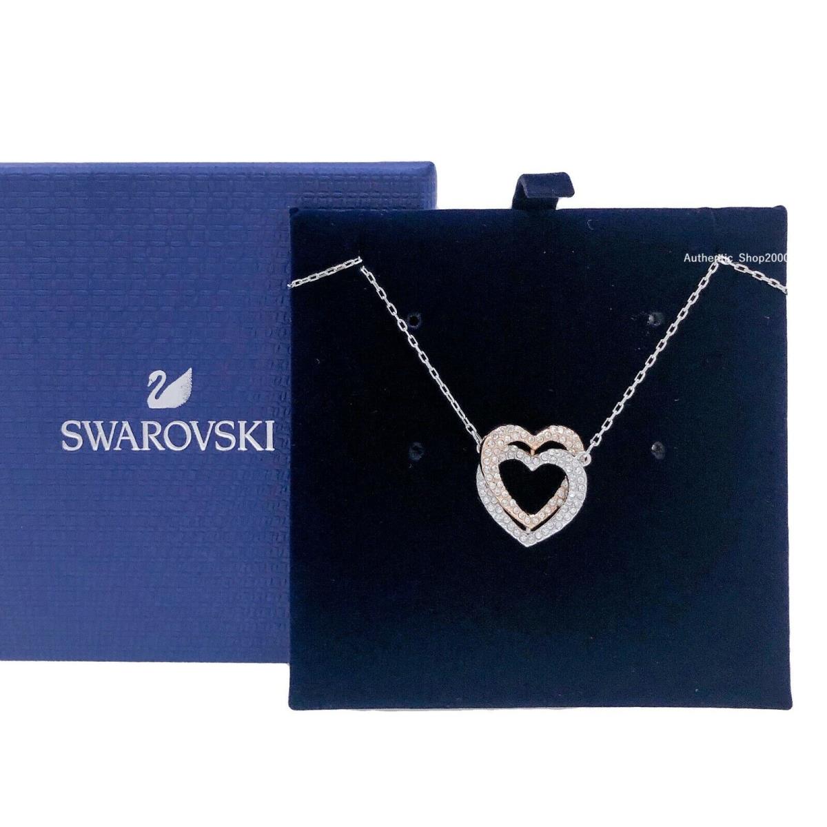Swarovski Rose Gold Crystal Infinity Heart Pendant Necklace 5518868