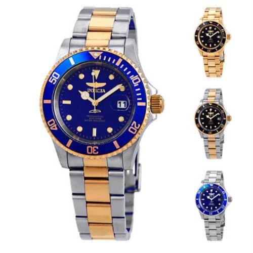 Invicta Pro Diver Black or Blue Dial 40 mm Men`s Watch - Black, Blue