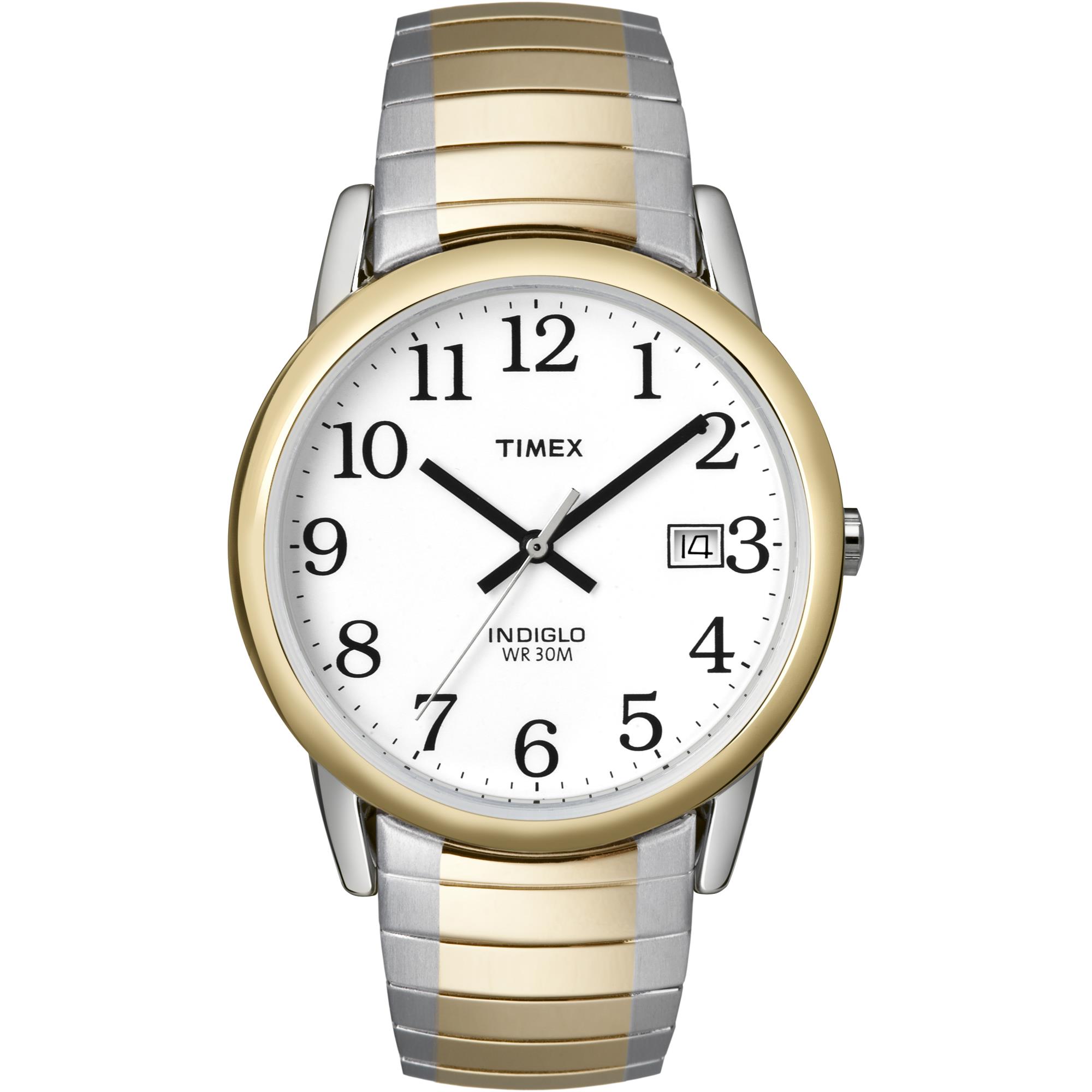 Timex Men`s Easy Reader Stainless Steel Expansion Band White Dial Dress Watch Two-Tone