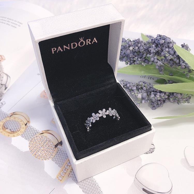 Pandora 925 Ale Sparkle Dazzling Daisy CZ Stackable Ring 190934CZ silver