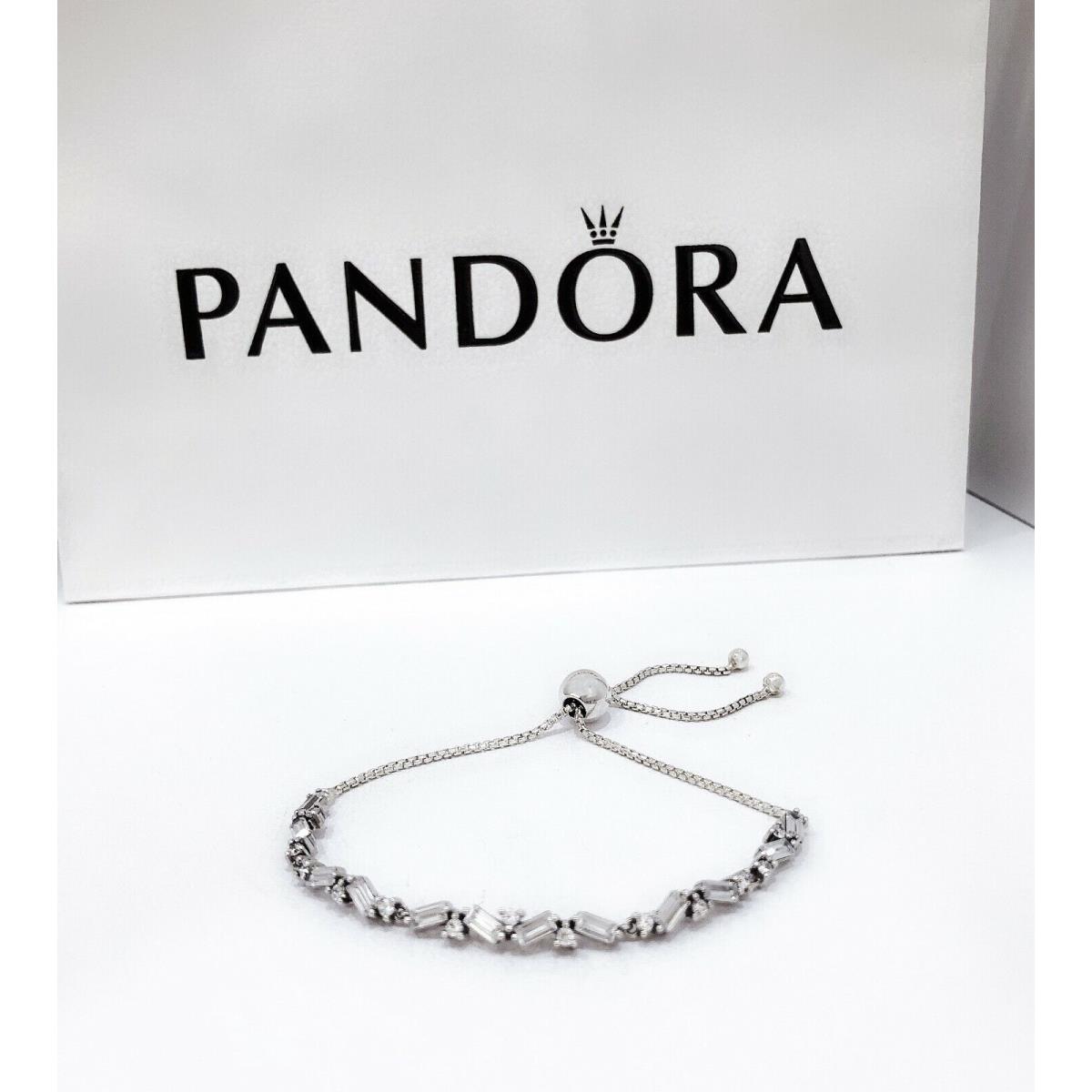 Pandora 925 Silver Glacial Ice Crystals Sliding Bracelet 597558CZ