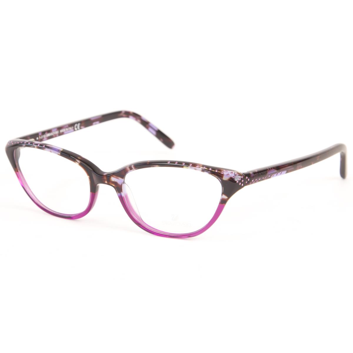Swarovski Women`s Ombre Crystal Accent Cateye Eyeglass Frames SW5051 55A-Purple Tortoise