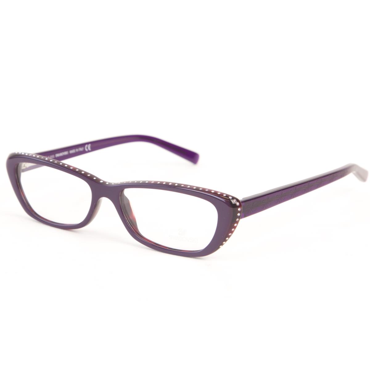 Swarovski Women`s Crystal Accent Semi-cateye Eyeglass Frames SW5013 081-Purple