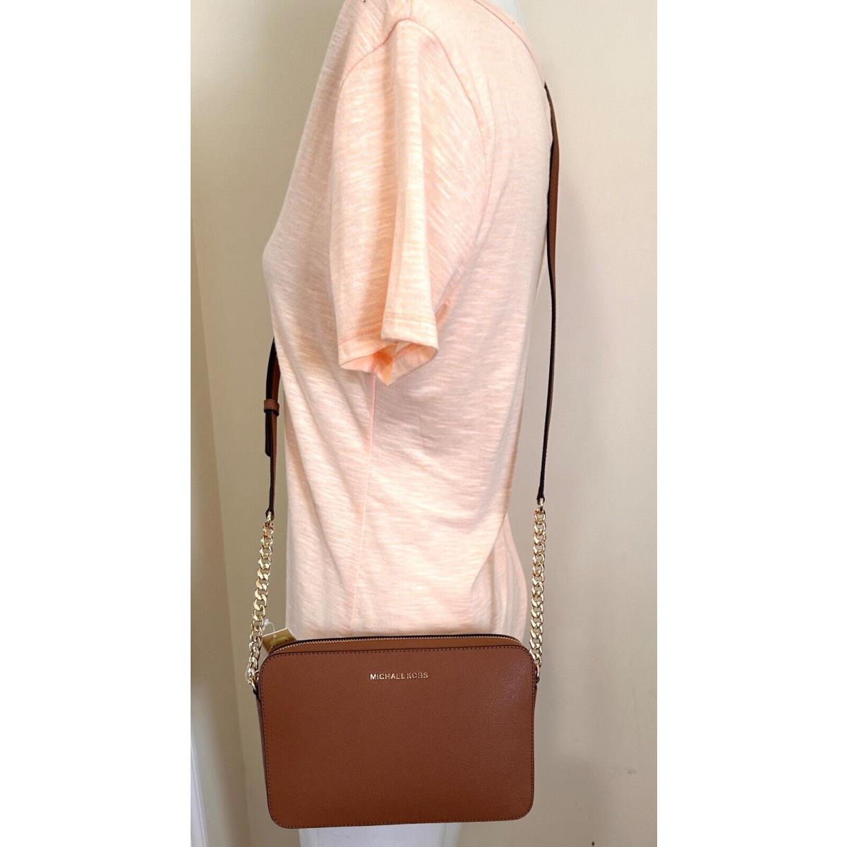 Michael Kors Jet Set Travel EW Crossgrain Leather Crossbody Bag Acorn Gold Fash Brands