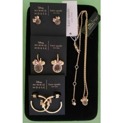 Kate Spade Minnie Mouse Stone Pendant Necklace /or Earrings:nwt Minnie Mouse