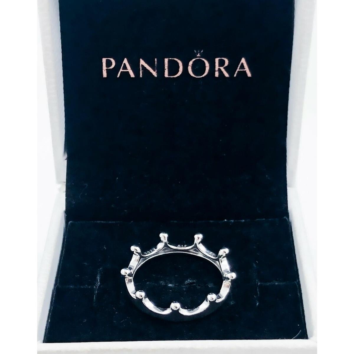 Pandora SS 925 Ale Polished Crown Stackable Ring 198599C00 silver