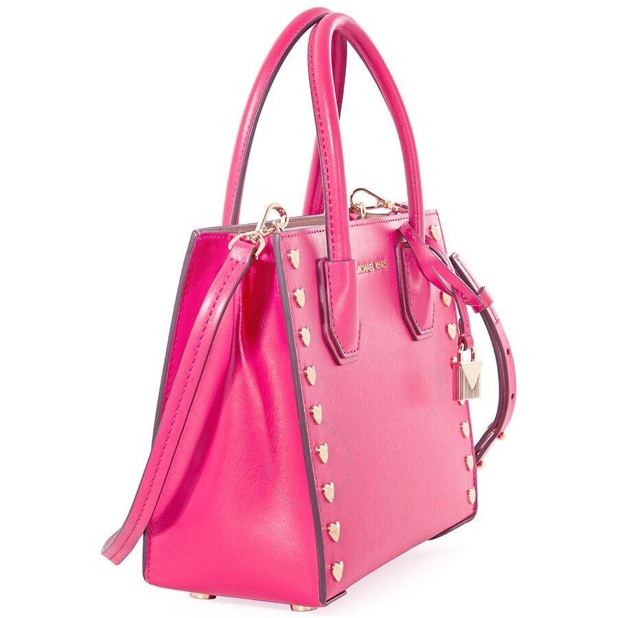 Michael Kors Messenger Bag Mercer Medium Heart Studded Messenger Bag Ultra Pink