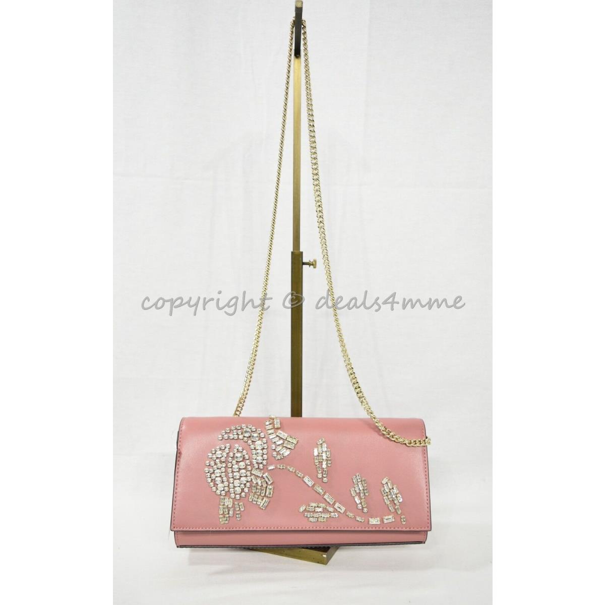 Michael Kors 30H8SI0C3Y Bellamie Embellished Large East West Clutch/shoulder Bag Rose Pink with Gold Hardware