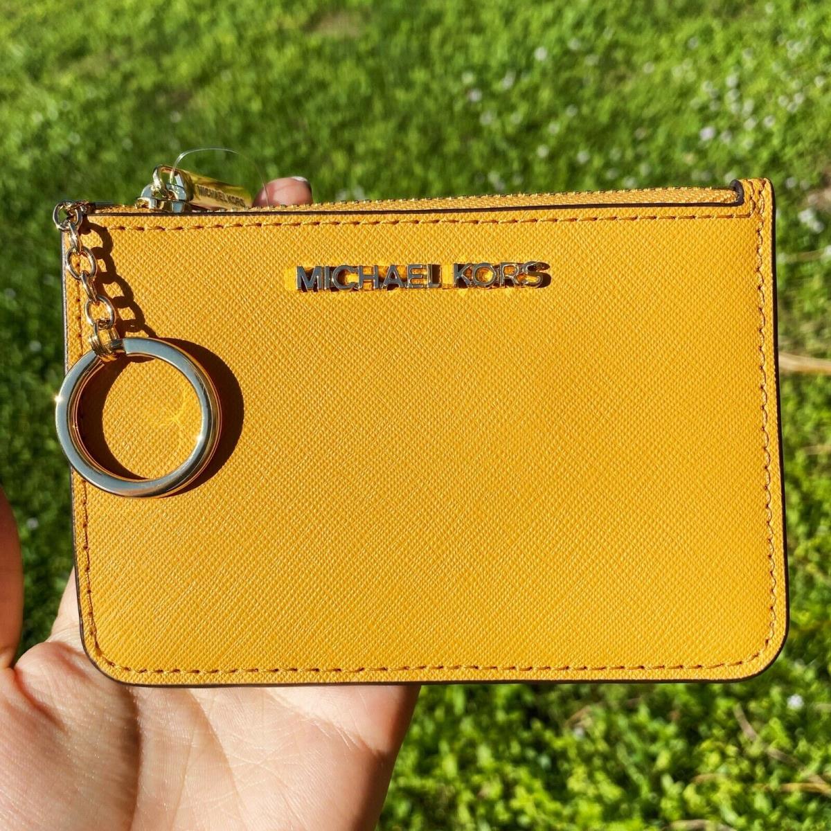 Michael Kors Jet Set Small Top Zip Coin Pouch ID Card Holder New