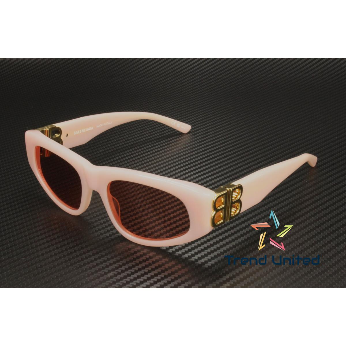 Balenciaga BB0095S 003 Cat Eye Acetate Pink Gold Red 53 mm Women`s Sunglasses