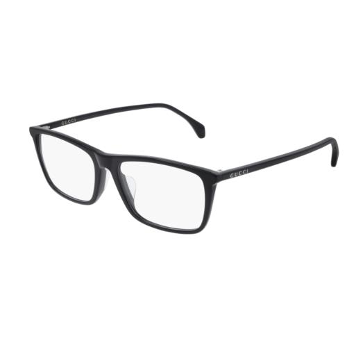 Gucci GG 0758OA 001 Black Rectangle Unisex Eyeglasses