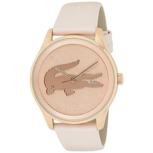 Lacoste 2000997 Victoria Rose Gold Dial Pink Leather Band Womens Watch