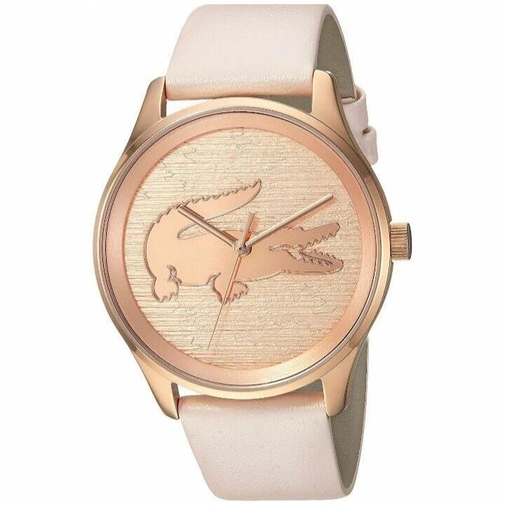 Lacoste Women`s Victoria Rose Quartz Watch Leather Band 2000997