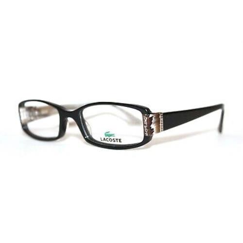 Lacoste LA12219 BK Black Brown Eyeglasses LA 12219 RX 49-18-135