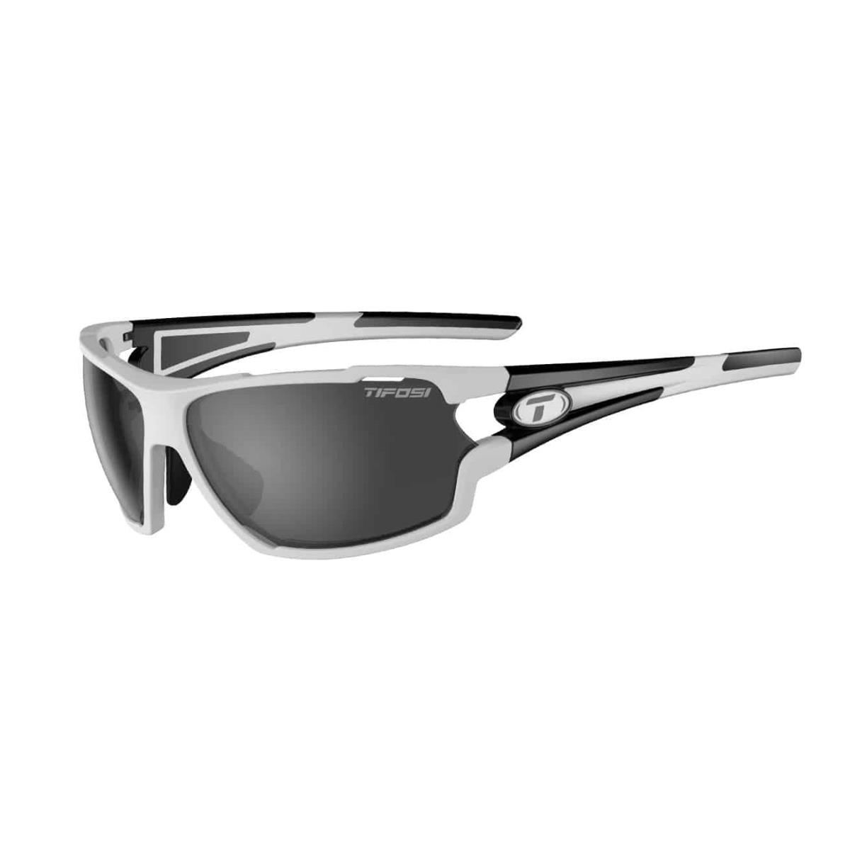 Tifosi Amok Sunglasses White/Black w/ Smoke/AC Red/Clear