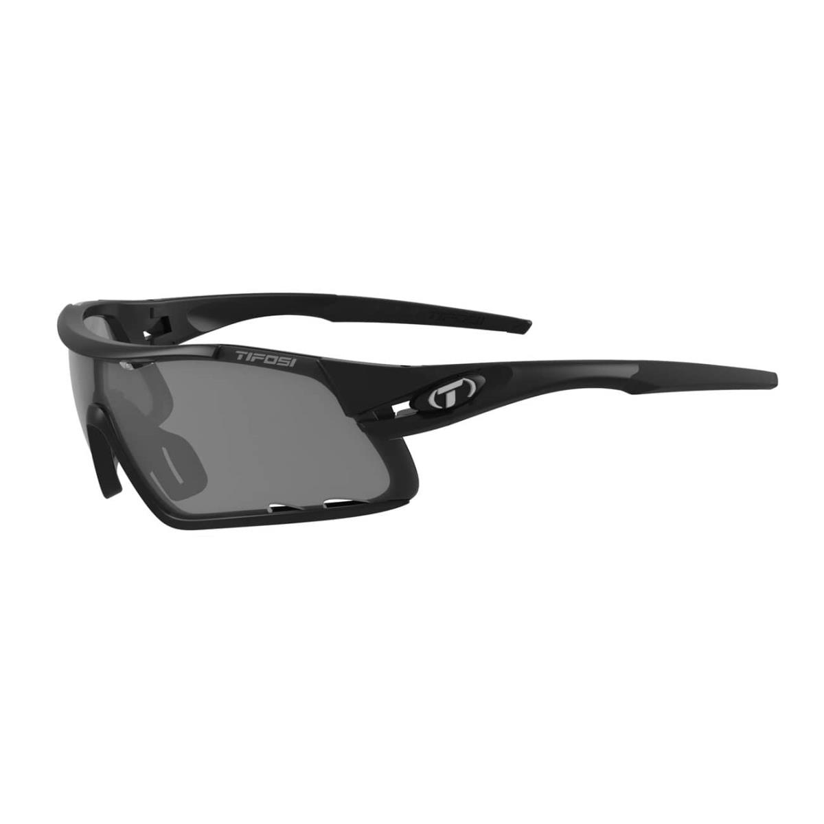 Tifosi Davos Sunglasses Matte Black W/ Smoke/Ac Red/Clear