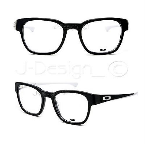 Oakley Cloverleaf OX1078-0849 Satin Black White Eyeglasses - Frame: Satin Black White, Lens: