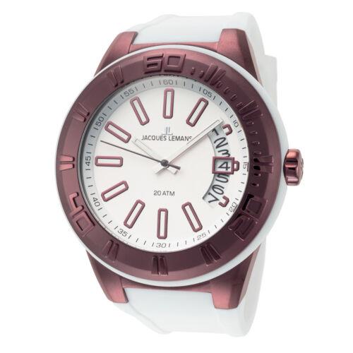 Jacques Lemans Men`s Miami 50mm Gray Dial Silicone Watch
